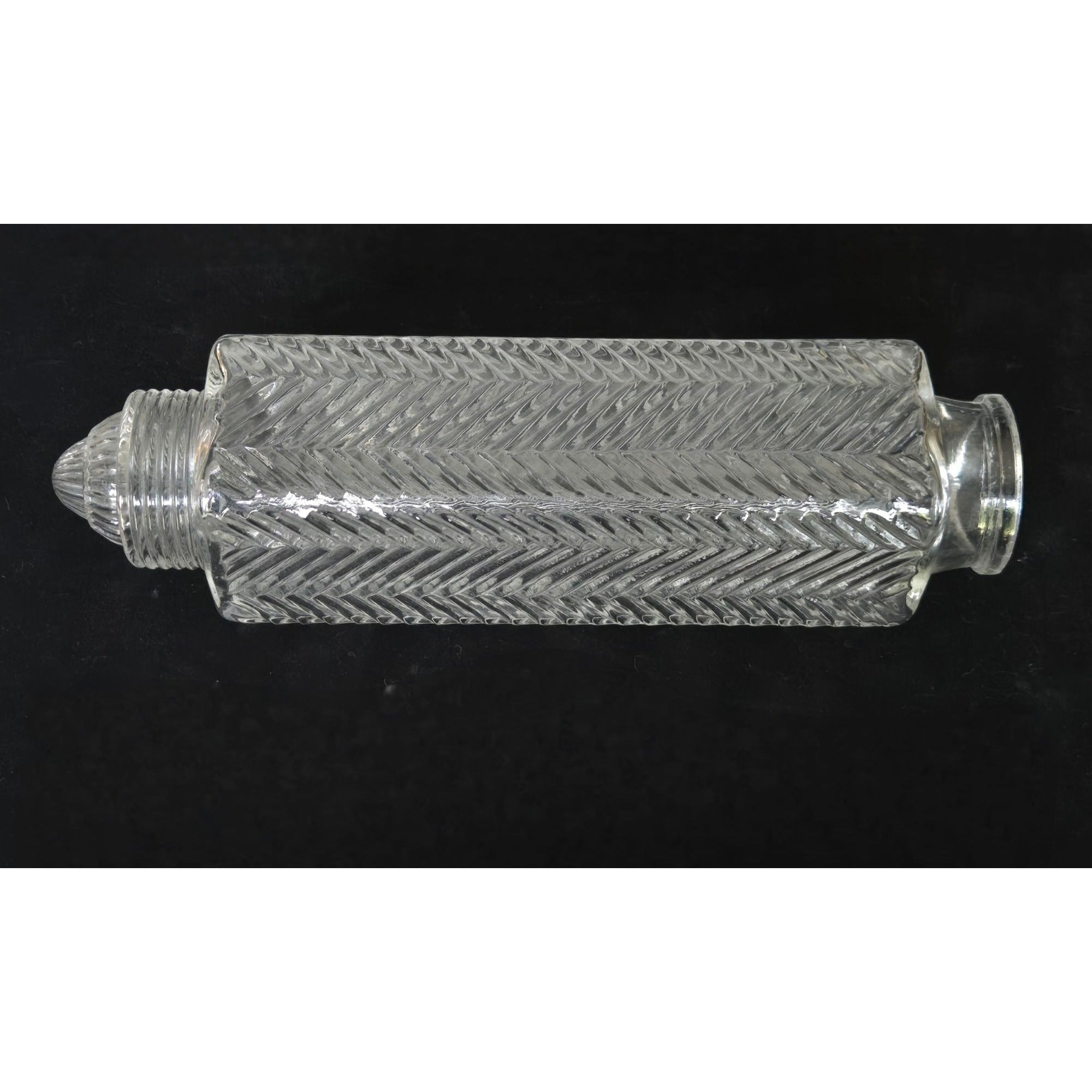 Art Deco Vintage Clear Skyscraper Lamp shade w/Chevron Pattern 9"