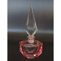 1930s Pink Czech Crystal Perfume Bottle w/ Faceted Stopper