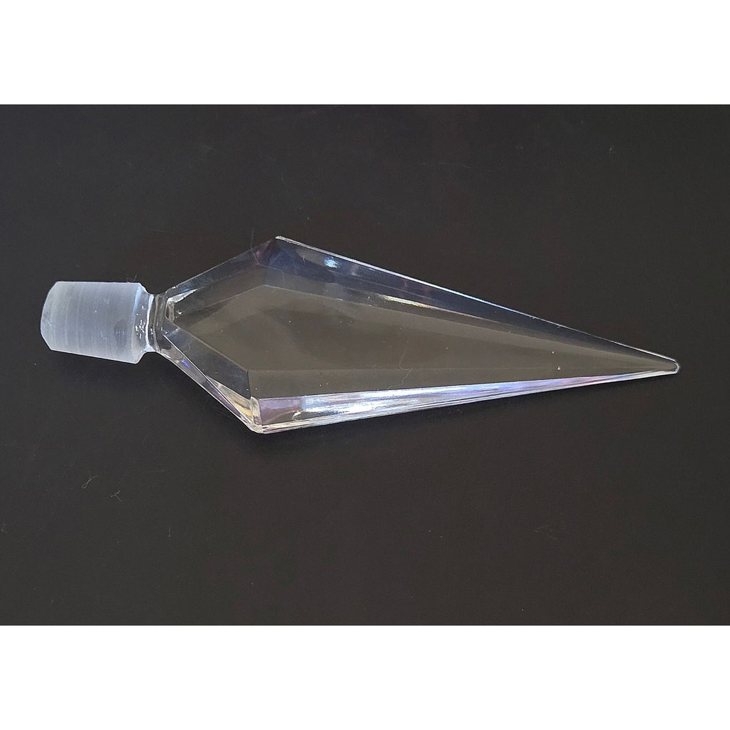 1930s Pink Czech Crystal Perfume Bottle w/ Faceted Stopper