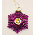 Pottery Barn Kugel Ornament Magenta Purple Mercury Glass Snowflake w/Rhinestones