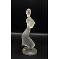 Vintage Frosted Bohemian Crystal Dancing Woman Figurine Elegant Art Deco Style