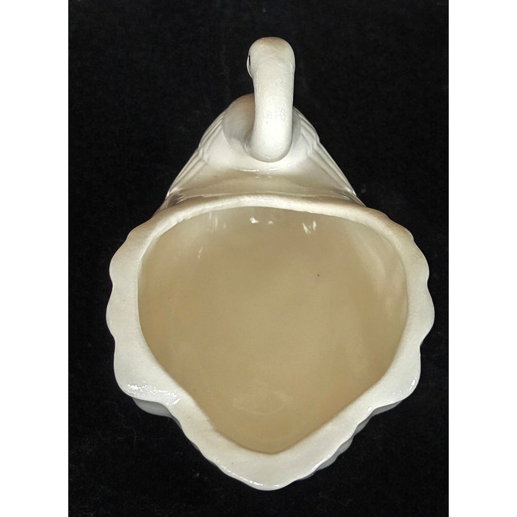 Vintage Ceramic Swan Planter Vase White With Yellow Beak 5 Inches Long