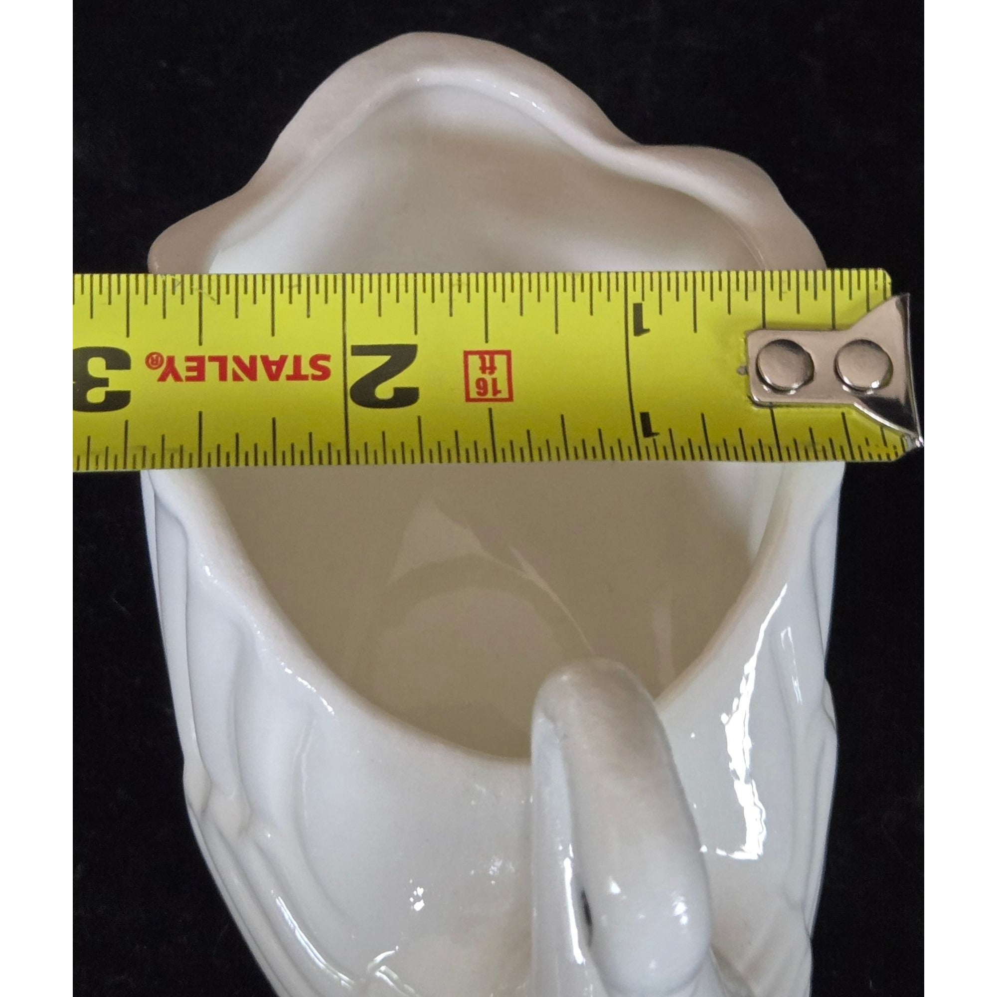 Vintage Ceramic Swan Planter Vase White With Yellow Beak 5 Inches Long