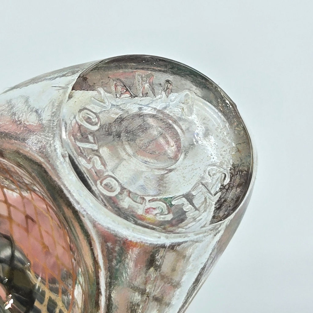 Vintage Miniature Czech Glass Perfume Bottle, Hand Painted Florals, Ormolu, Red Crystal