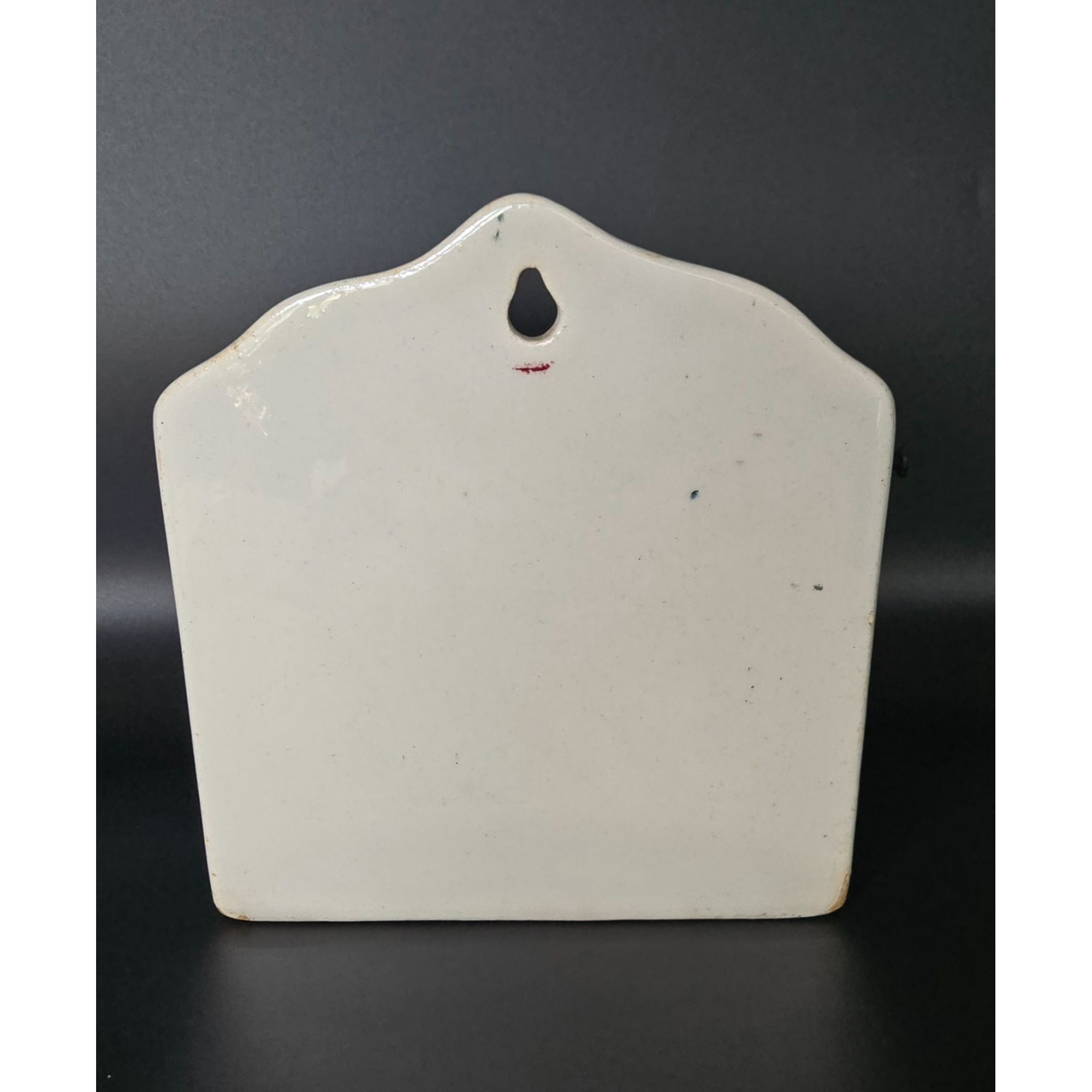 Vintage Ceramic Wall-Mounted Salt Box With Wooden Lid & Hand-Painted Floral Design