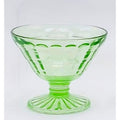 Vintage Anchor Hocking Uranium Glass Sherbet Dish Checked Pattern Glows UV