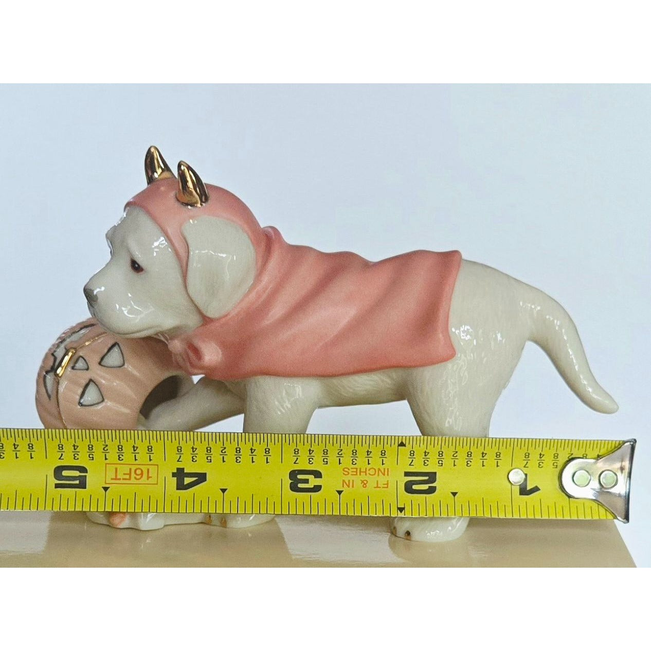 LENOX Sweet Little Devil Labrador Puppy Dog Halloween Fine China 24Kt Gold Boxed