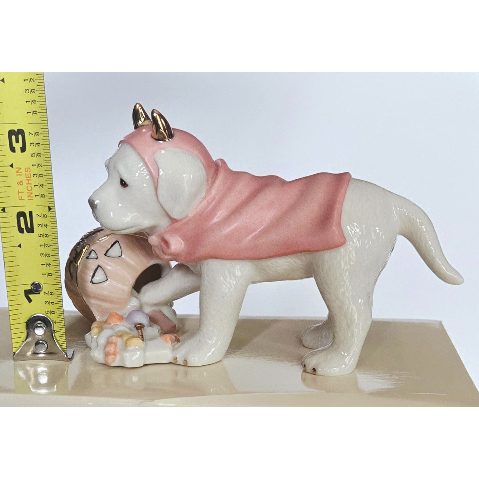LENOX Sweet Little Devil Labrador Puppy Dog Halloween Fine China 24Kt Gold Boxed