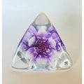 Mats Jonasson 3D Purple Orchid Lead Crystal Paperweight Handmade In Sweden 4", MINT