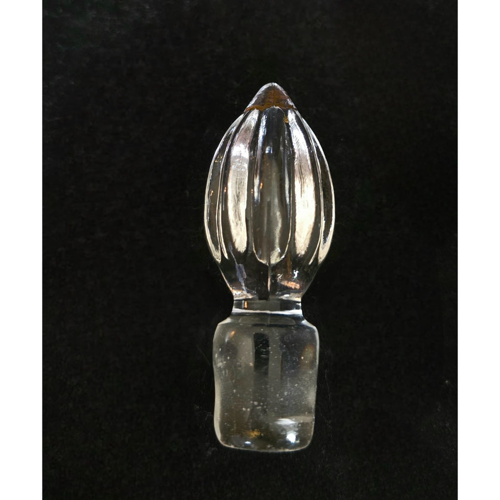 Ornate Vintage Glass Perfume Bottle With Gold Trim & Cameo Design Stopper