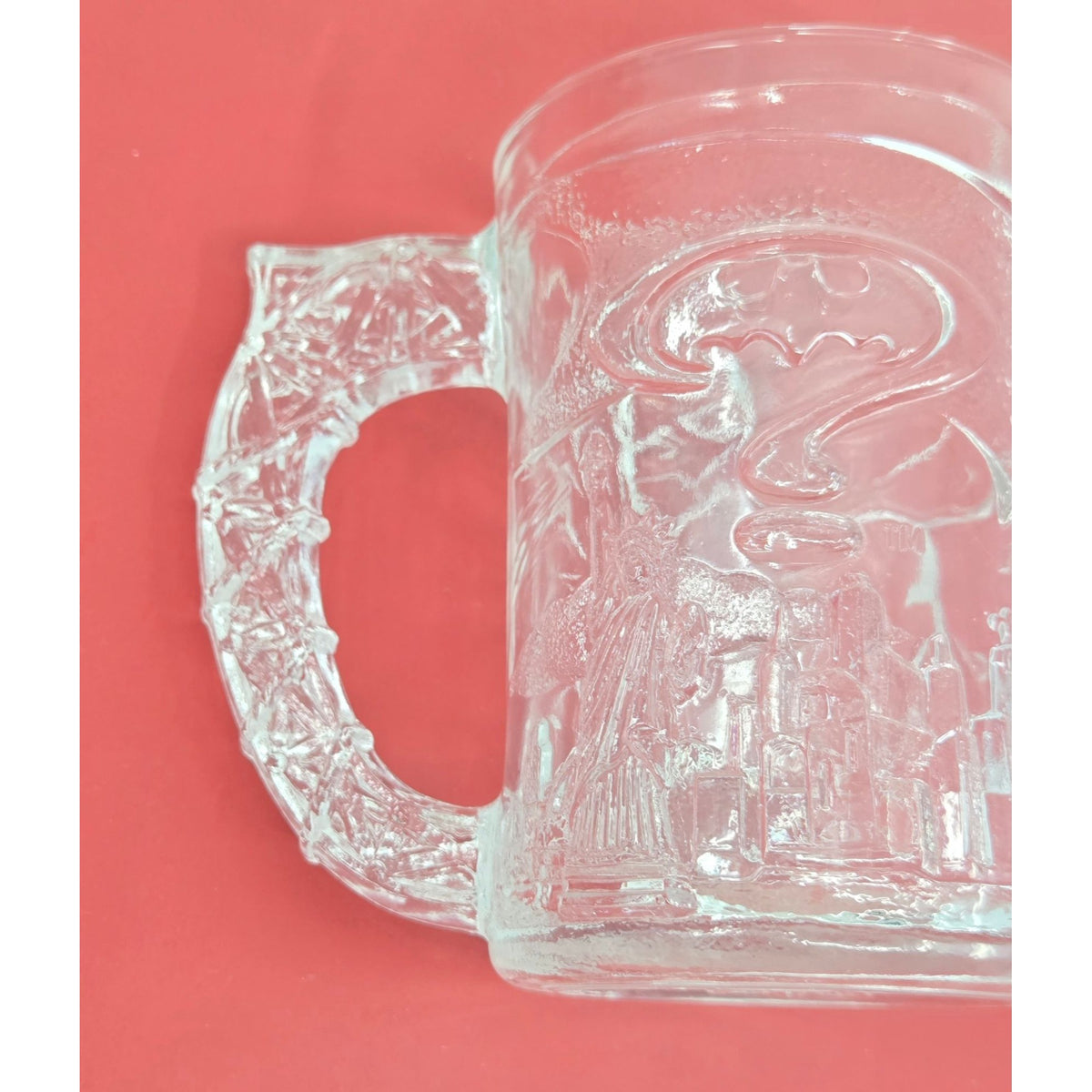 Mc Donalds Batman & Robin Glass Mugs Vintage Superhero Relief
