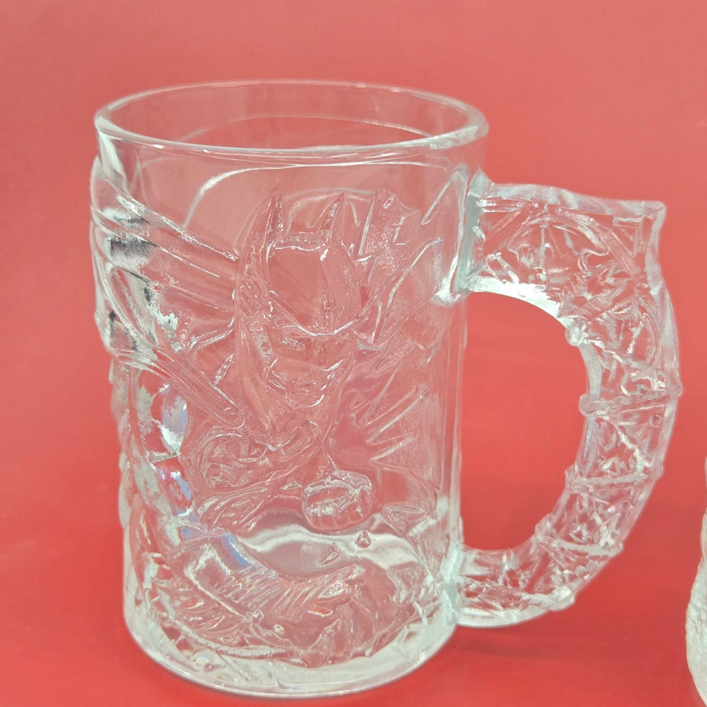 Mc Donalds Batman & Robin Glass Mugs Vintage Superhero Relief