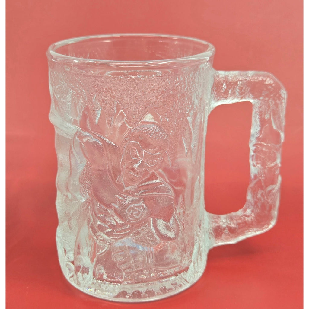 Mc Donalds Batman & Robin Glass Mugs Vintage Superhero Relief