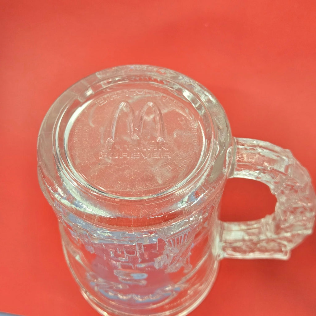 Mc Donalds Batman & Robin Glass Mugs Vintage Superhero Relief
