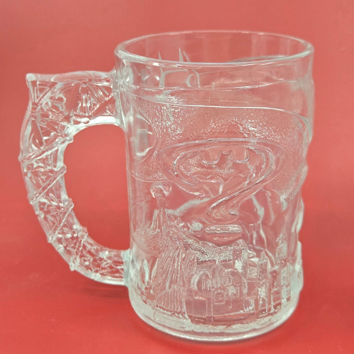 Mc Donalds Batman & Robin Glass Mugs Vintage Superhero Relief