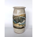 Mc Anallen Hand Thrown Pottery Vase, Natural variations Salt Glazed Speckled Vase USA, MICHIGAN