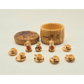 European Miniature Wooden Tea Set With Decorative Trinket Box, handcrafted