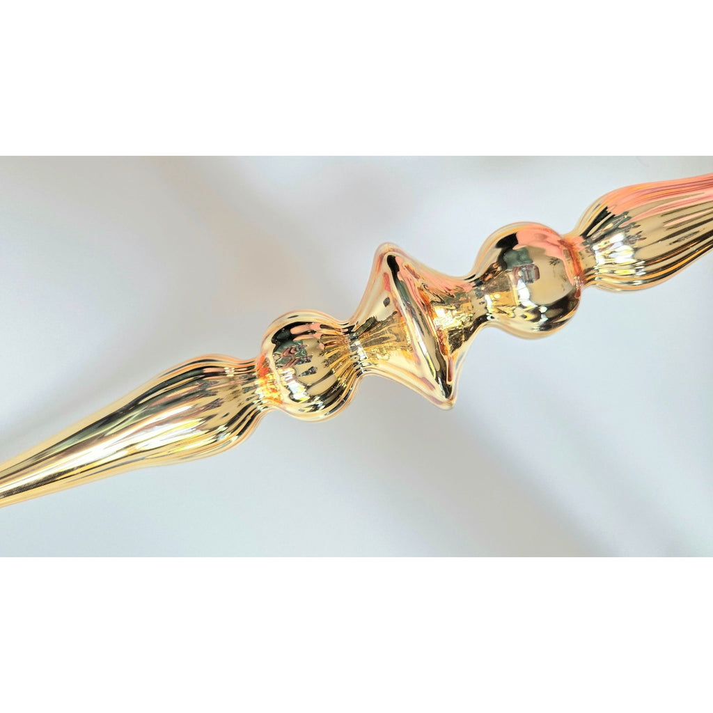 Raz Imports 12" Gold Long Ribbed Finial Style Ornament, Mercury Glass, Hand Blown