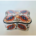 Hand Painted Czech Trinket Box Porcelain, Pomegranate designs