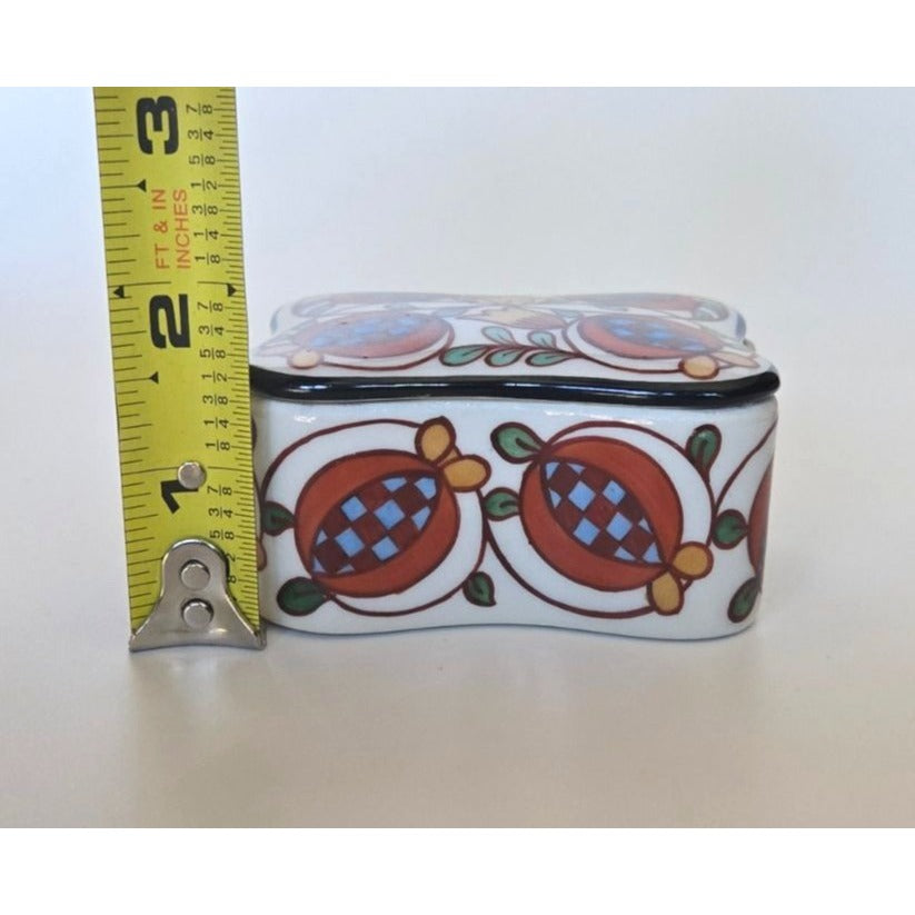 Hand Painted Czech Trinket Box Porcelain, Pomegranate designs