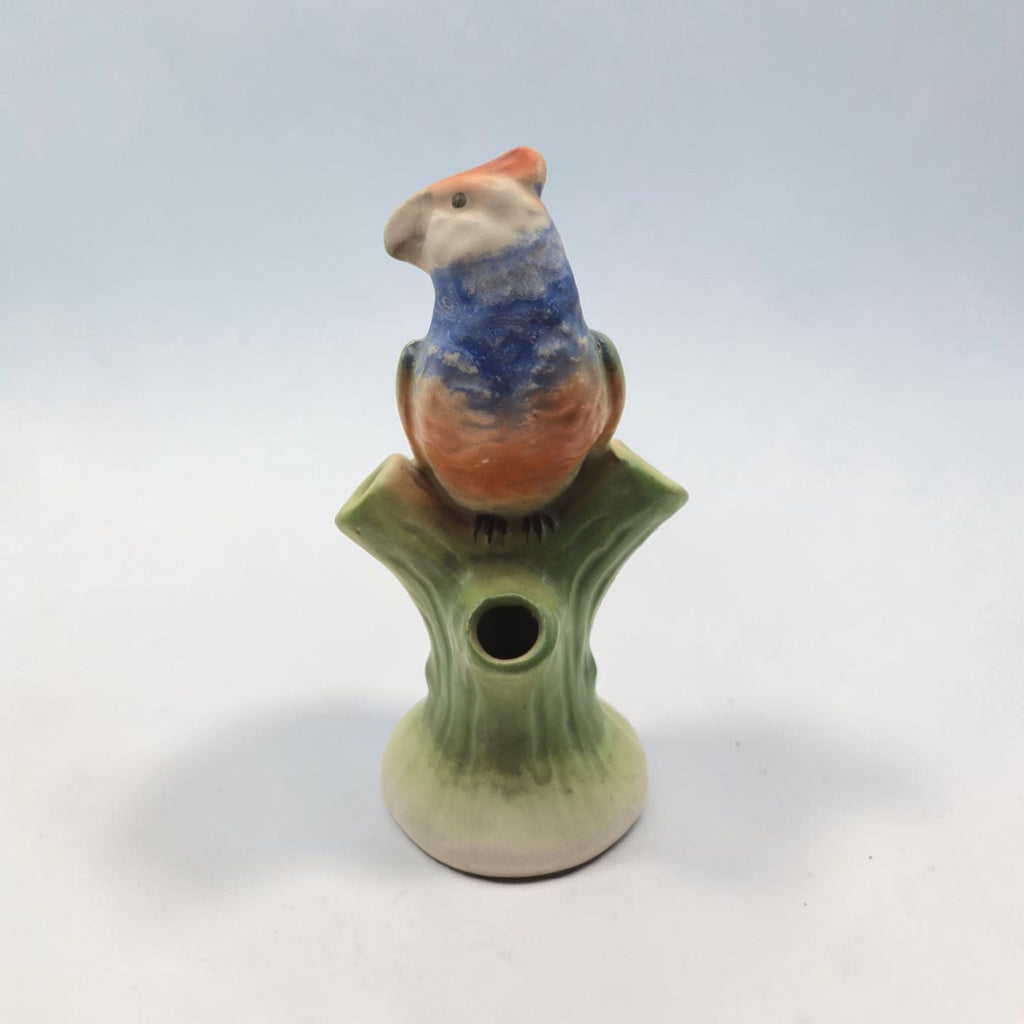 Vintage Ceramic Bird Bud Vase From Czechoslovakia Hand-Painted 5.5 Inches Tall