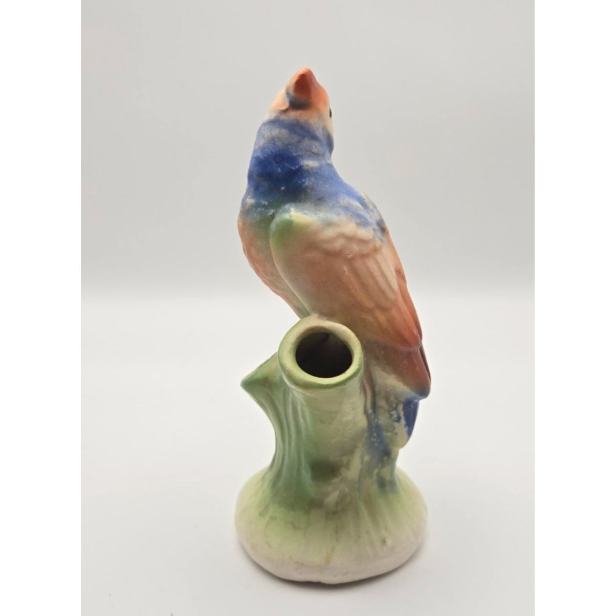 Vintage Ceramic Bird Bud Vase From Czechoslovakia Hand-Painted 5.5 Inches Tall