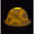 White Porcelain Lithopane Sunflower Fairy Lamp  New w/ tealight