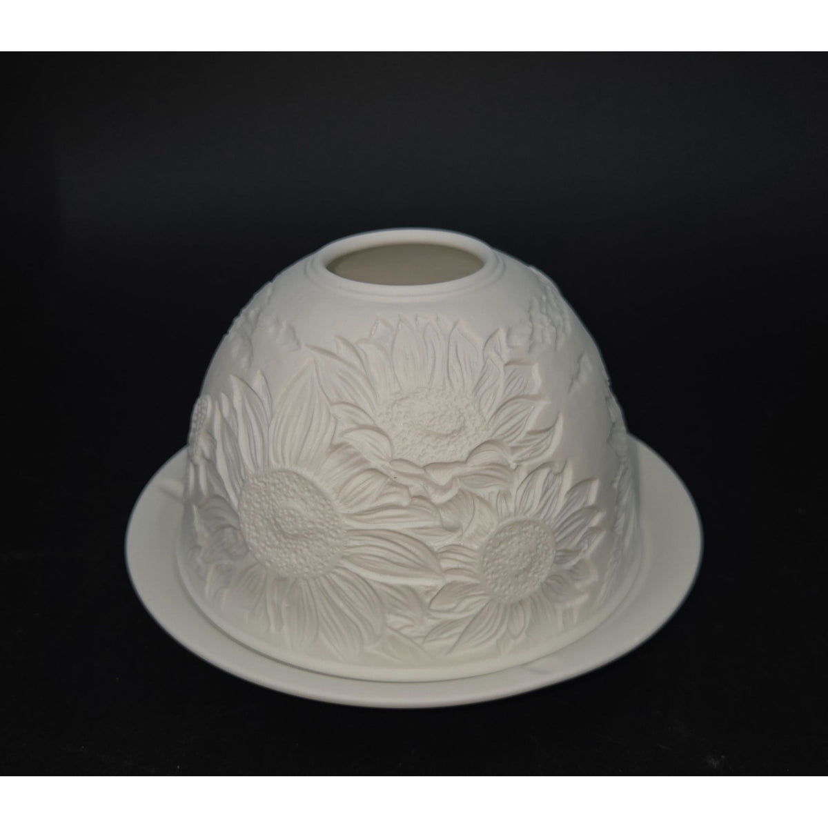 White Porcelain Lithopane Sunflower Fairy Lamp  New w/ tealight