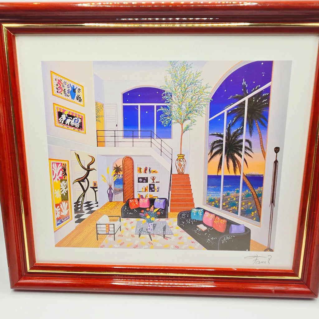 Fanch Parkwest Interior Colorful Framed Print Of Modern Ocean View