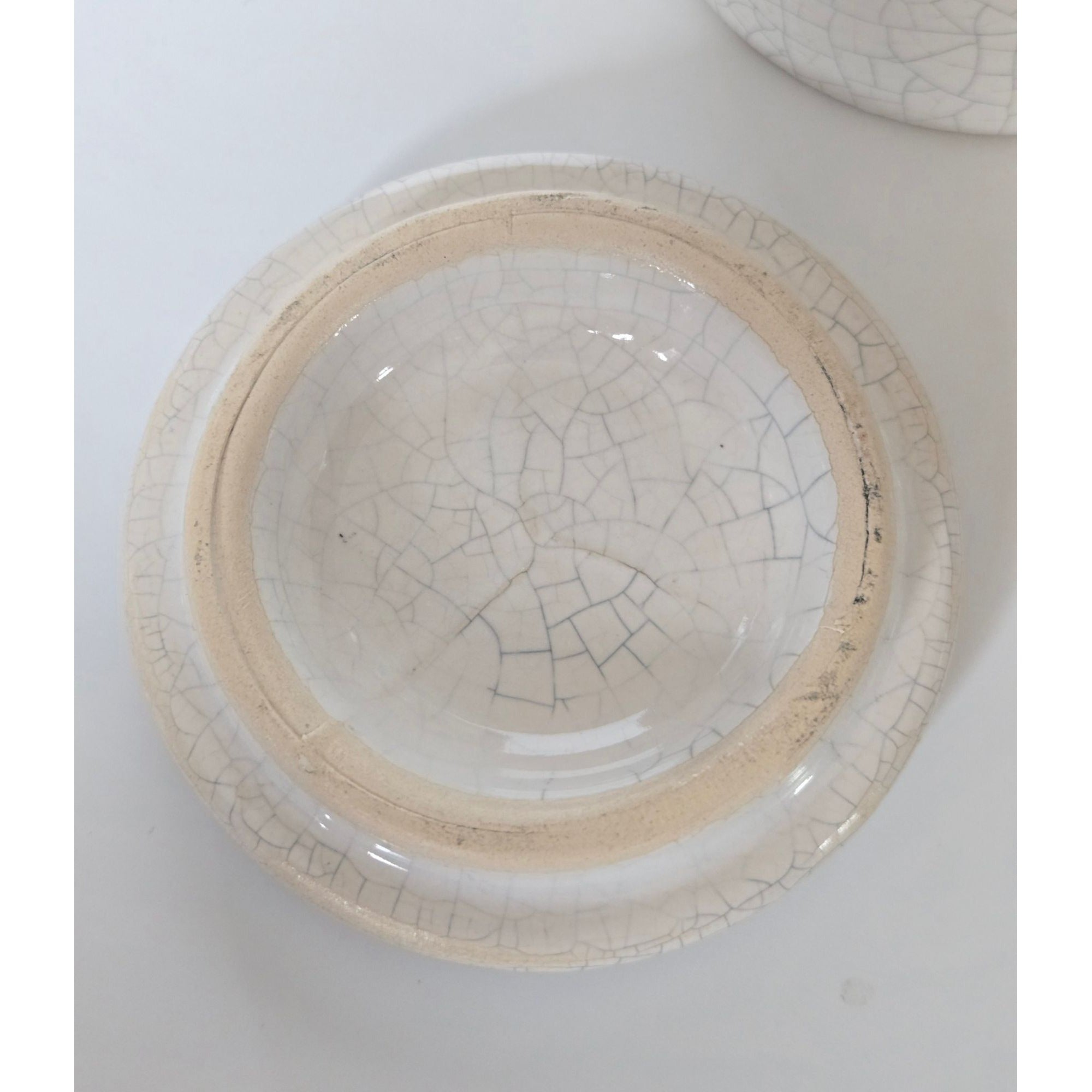 Hand-Painted Floral Jar With Lid – Cracked Glaze Vintage Style Signed Trinket Box