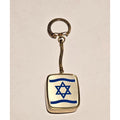 Vintage Brushed brass music box keychain, brand Clover, Jewish Star of David, plays Hava Nagila