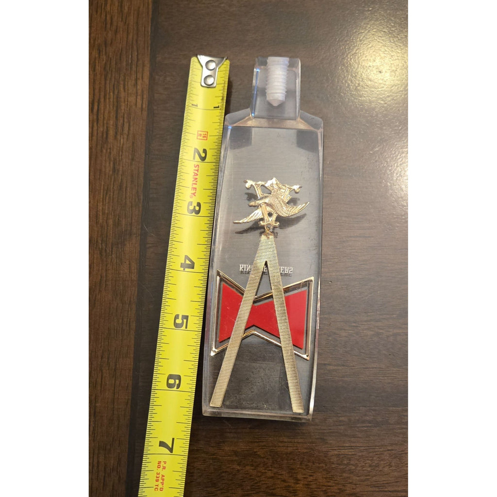 Budweiser Tap Handle Clear Acrylic Gold Eagle Logo 6.5" King Of Beers Vintage Barware