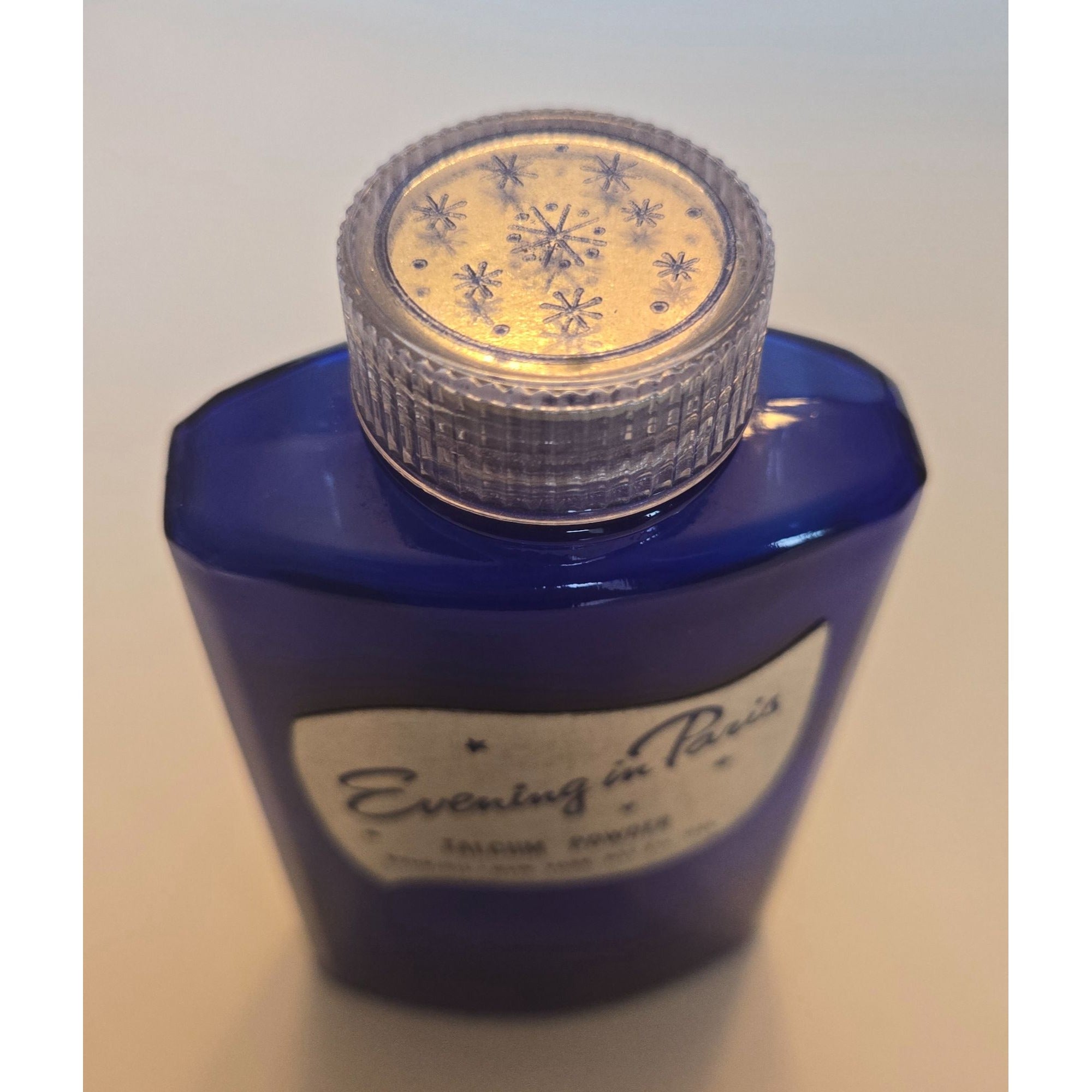 Bourjois Evening in Paris Talcum Powder, Cobalt Glass 3 oz READ!!