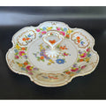 Noritake Dresdena Serving Tray Fine Porcelain Handled Serving Dish Scalloped Floral & Gold