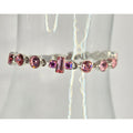 Givenchy Pink Crystal Bracelet Silver-Tone Elegant Design Womens Jewelry Vintage Look Secure Clasp Authentic