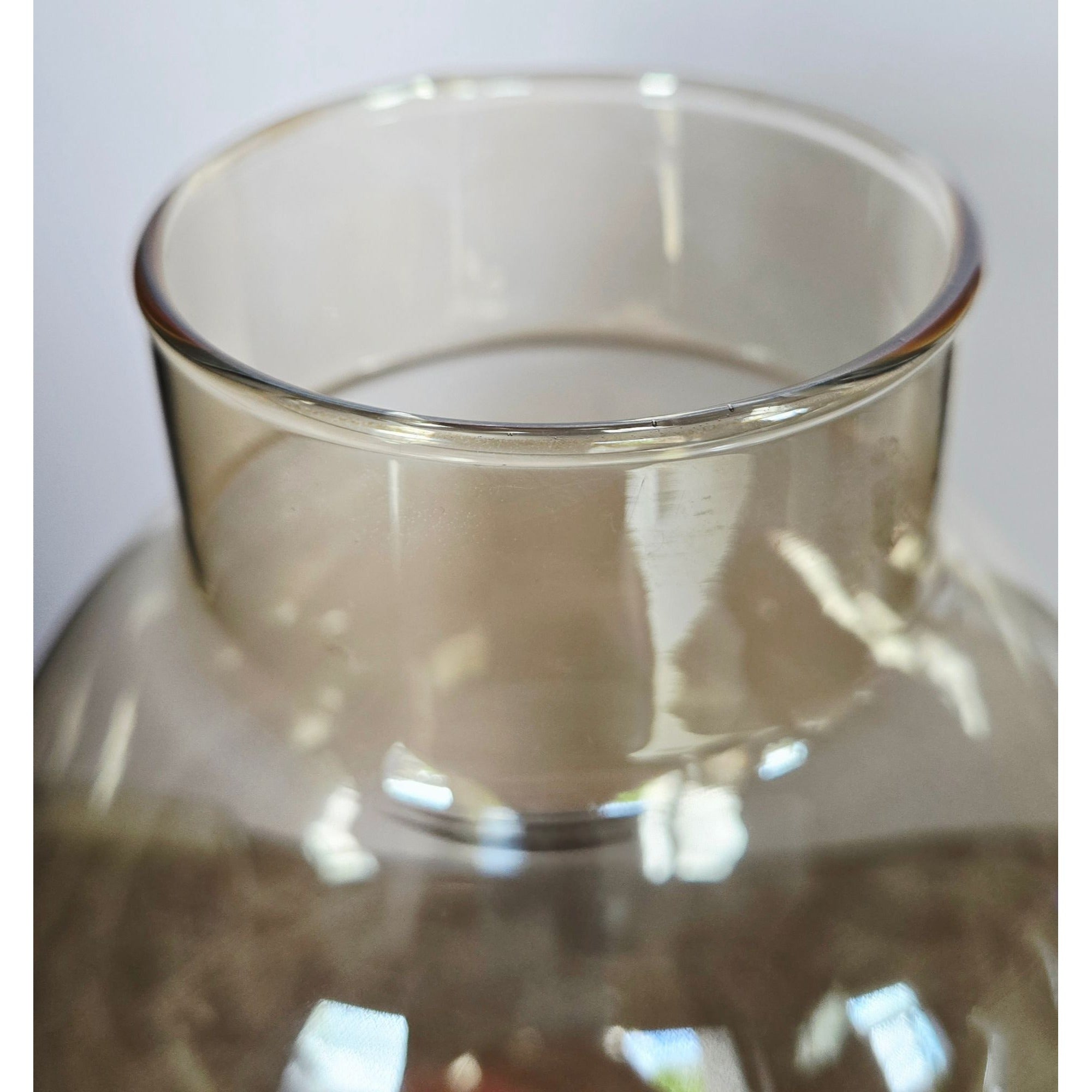 Vintage Hurricane Lamp, Glass Chimney Brass and Wood- Rustic Candle Holder