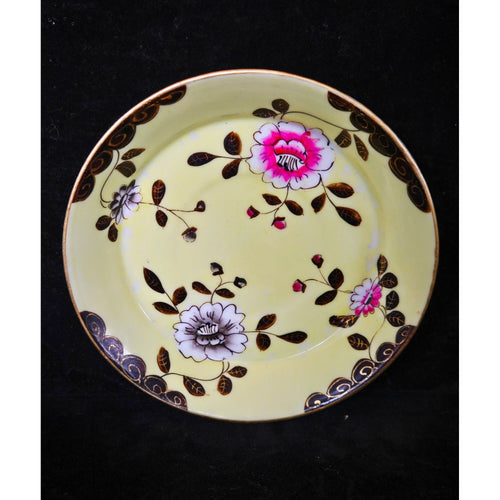 Antique Altrohau Czech Chinoiserie Floral Footed Teacup & Saucer Hand Painted
