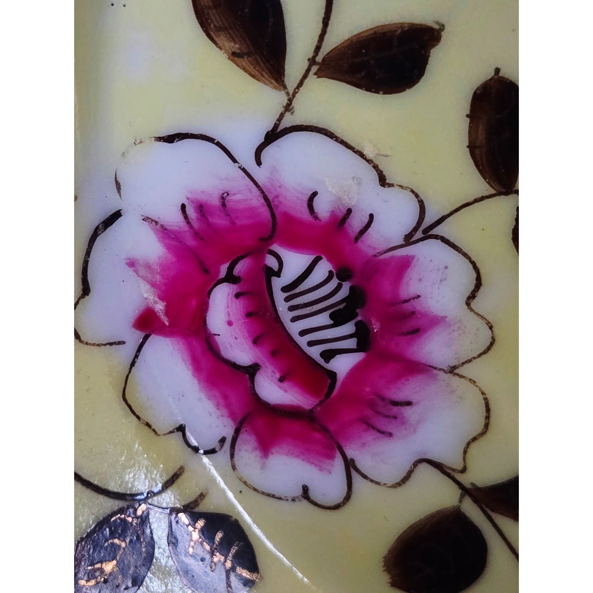 Antique Altrohau Czech Chinoiserie Floral Footed Teacup & Saucer Hand Painted