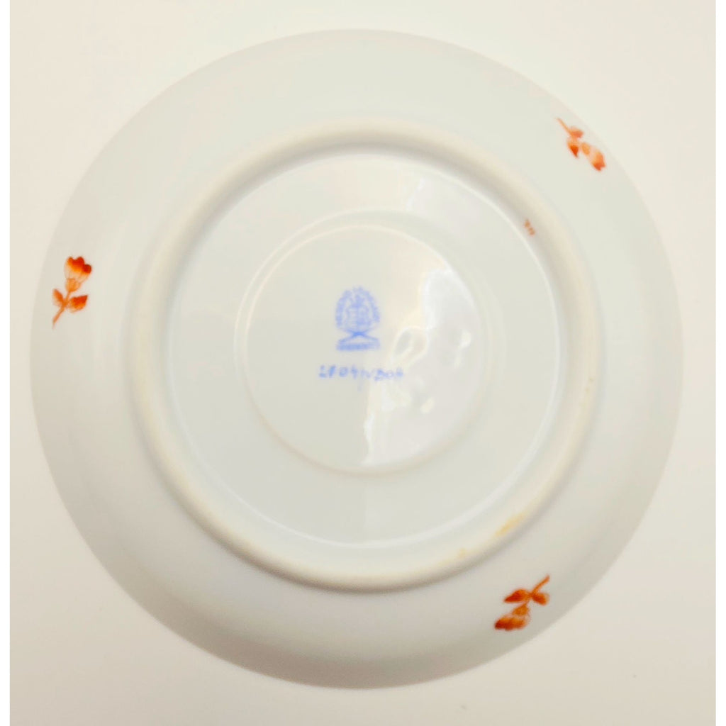 Herend Teacup, Hand Painted Fortuna Pattern, Rust Floral w/Butterfly