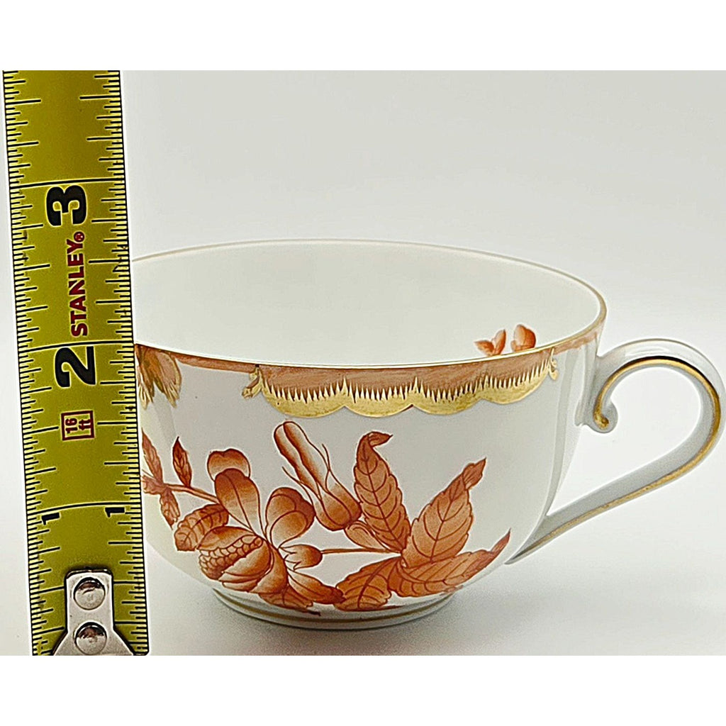 Herend Teacup, Hand Painted Fortuna Pattern, Rust Floral w/Butterfly