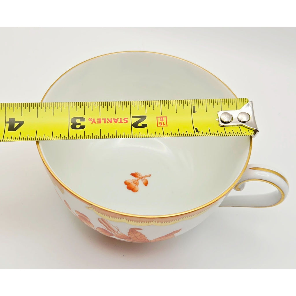 Herend Teacup, Hand Painted Fortuna Pattern, Rust Floral w/Butterfly