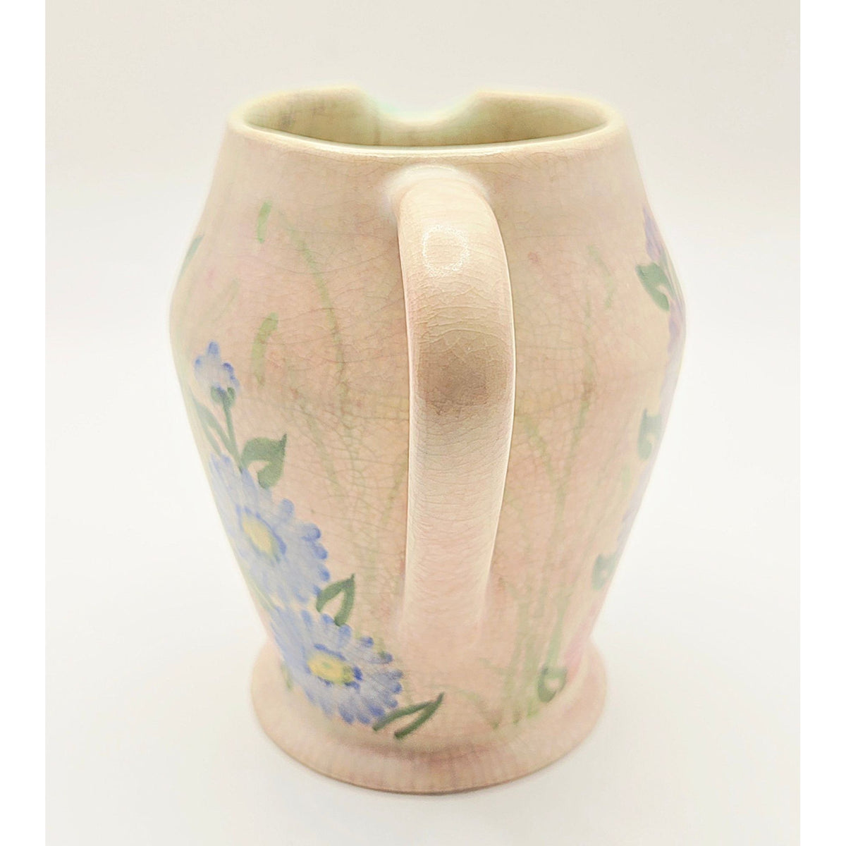 Radford Hand-Painted Floral Crackle Pitcher With Pastel Colors