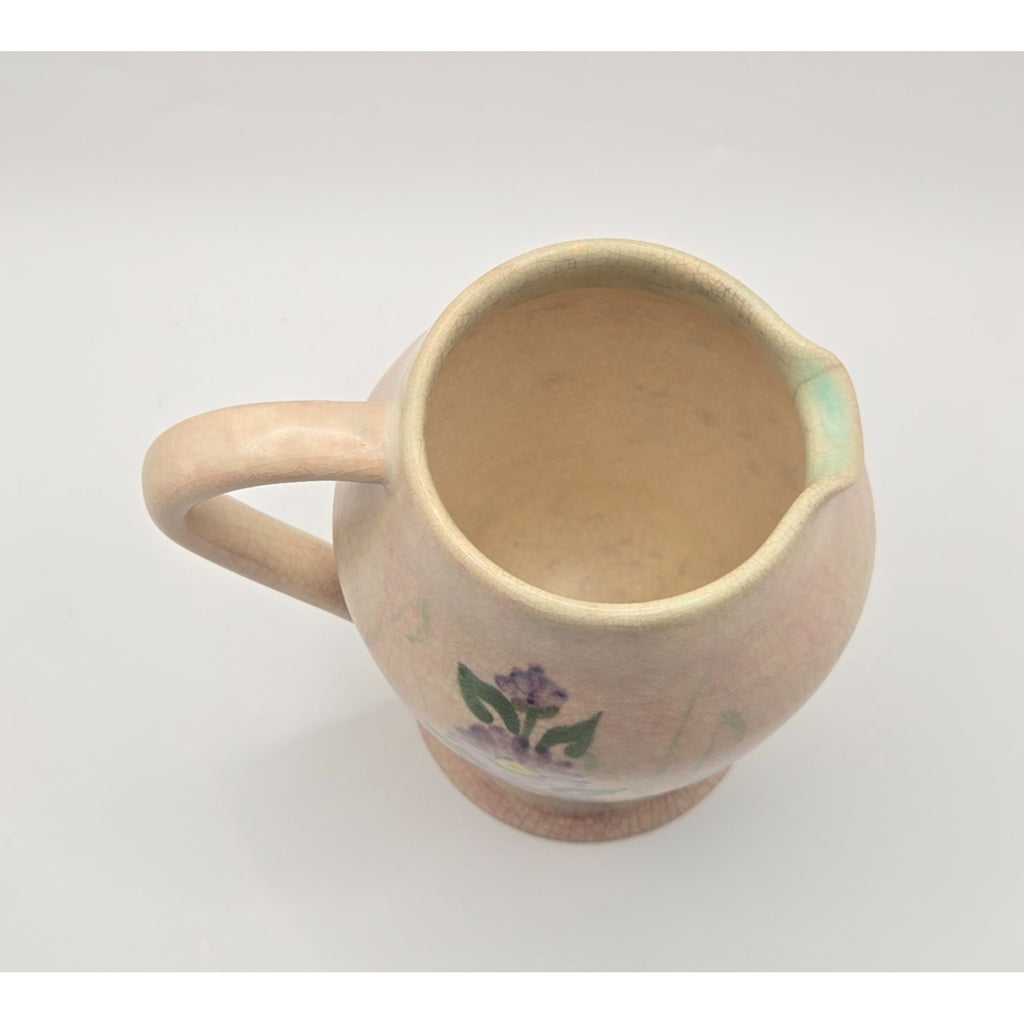 Radford Hand-Painted Floral Crackle Pitcher With Pastel Colors