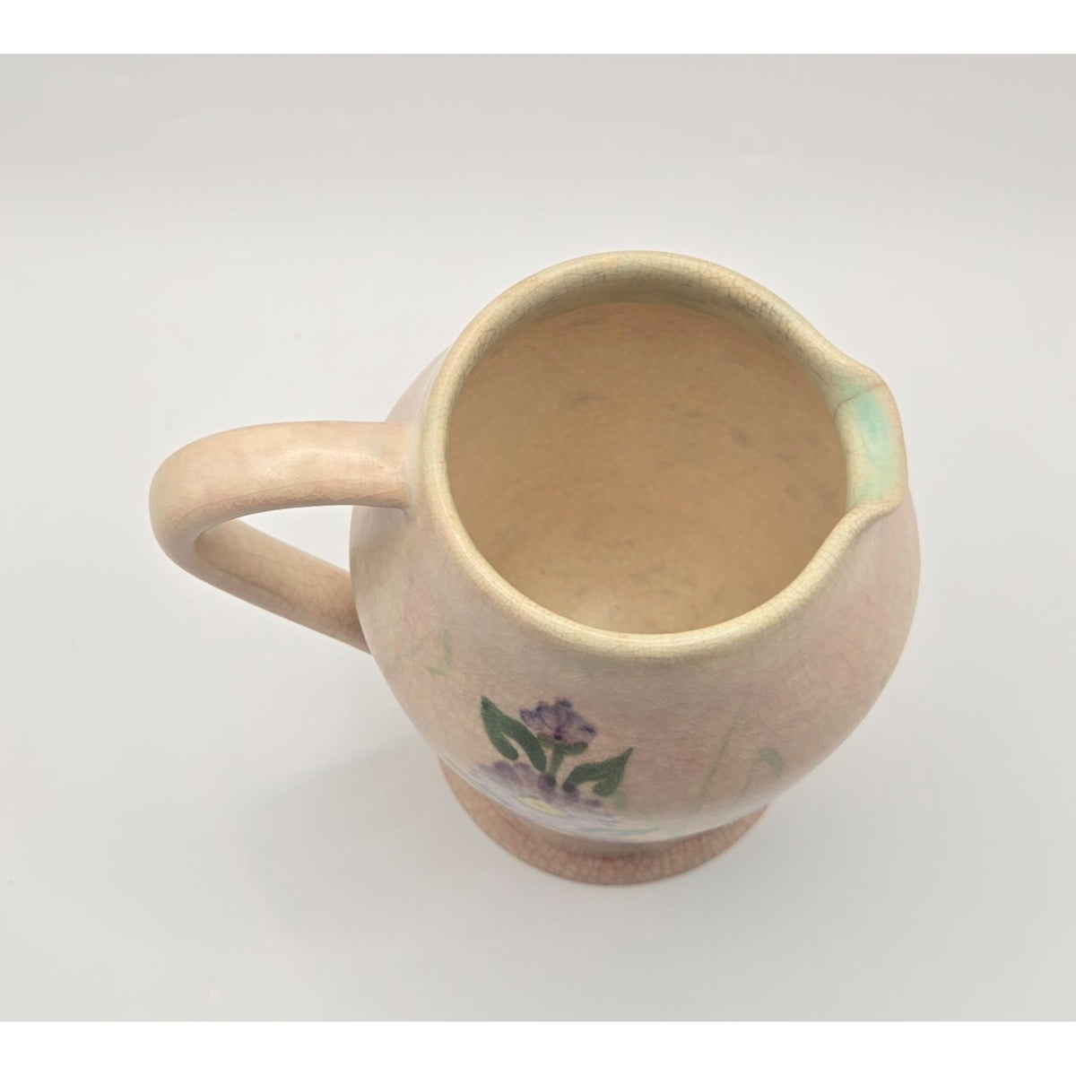 Radford Hand-Painted Floral Crackle Pitcher With Pastel Colors