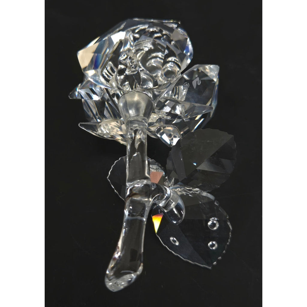 3.25 in. Swarovski Blossoming Rose Figure Figurine 2010 Clear Cut Crystal Retired Vintage