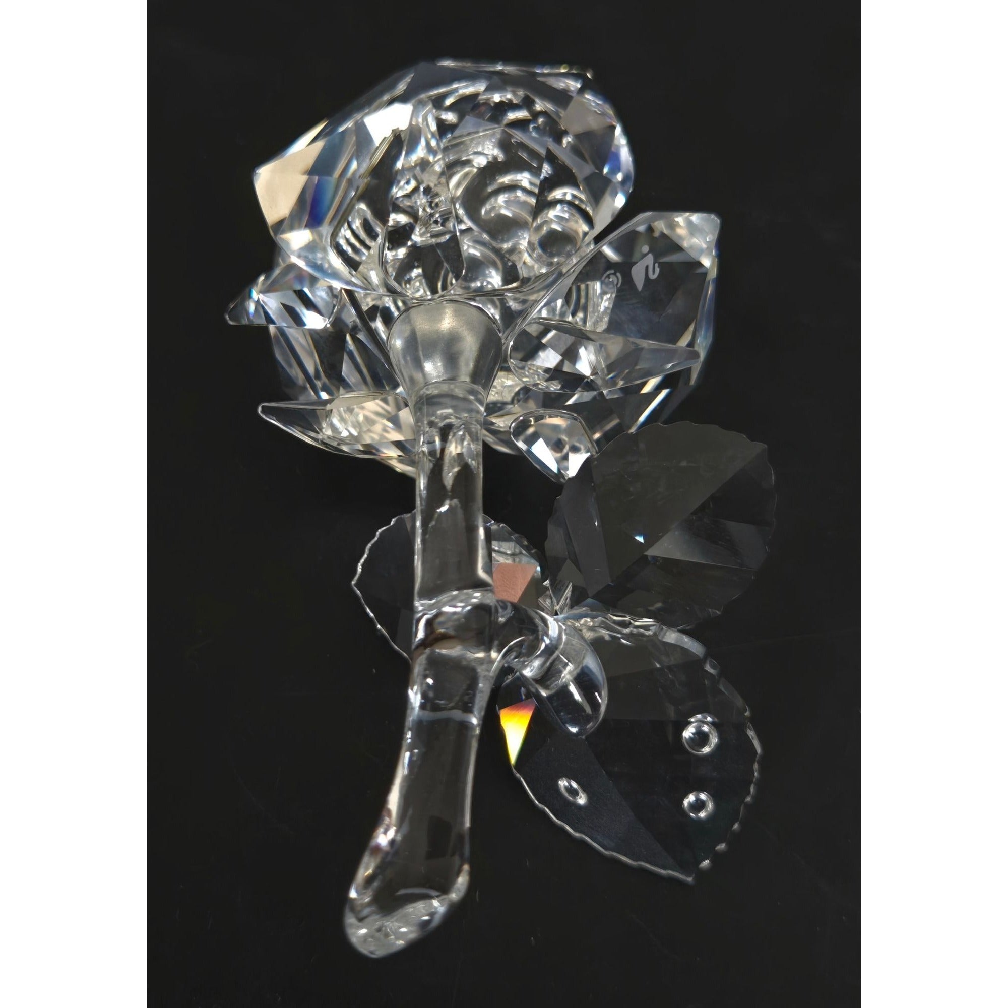 3.25 in. Swarovski Blossoming Rose Figure Figurine 2010 Clear Cut Crystal Retired Vintage