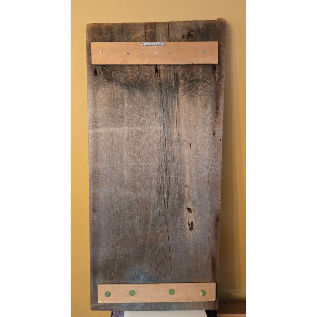 Rustic Barn Winter Scene Hand-Painted On Reclaimed Barn Wood Wall Art 35"