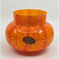 Vintage Welz Czech Glass Vase Orange Yellow Splatter Vase