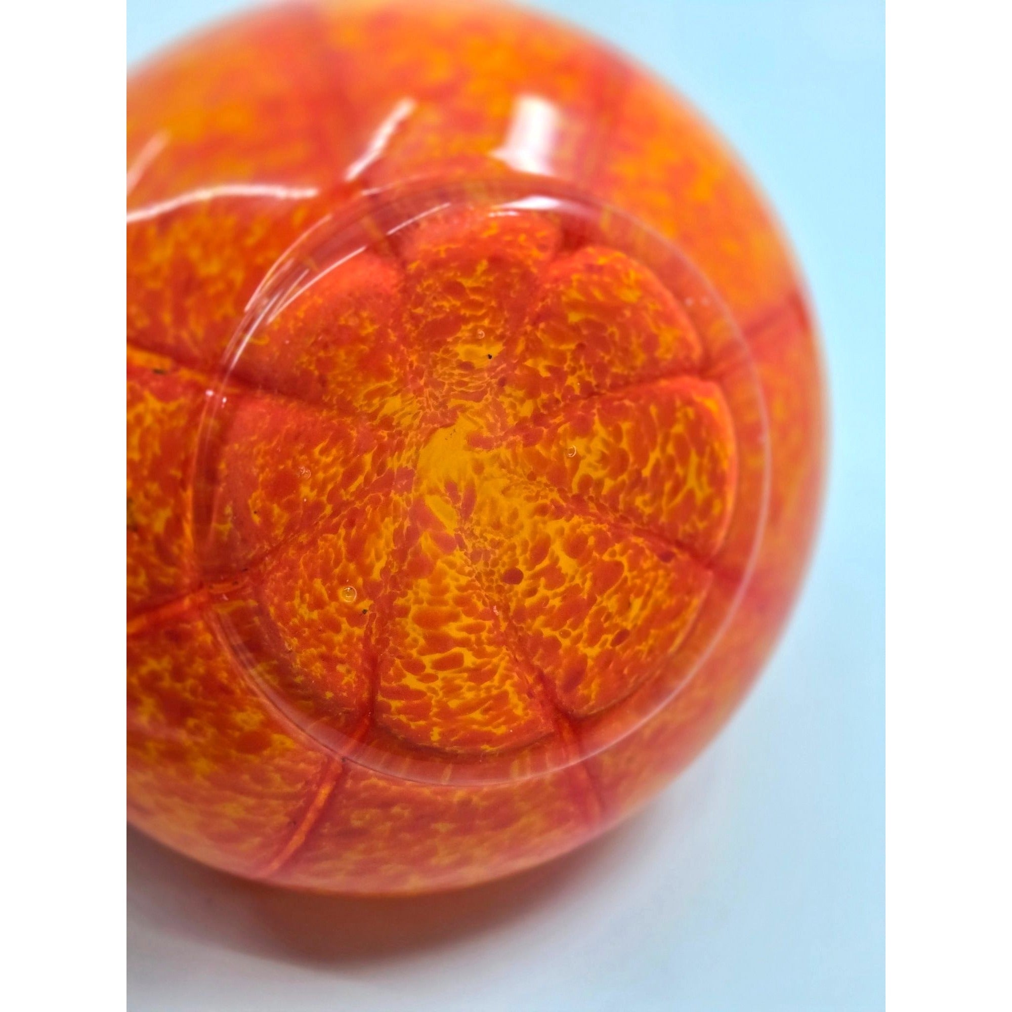 Vintage Welz Czech Glass Vase Orange Yellow Splatter Vase