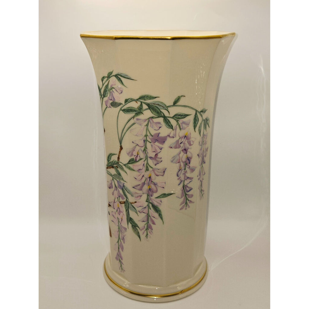 The Jefferson Vase By Lenox Presidential Garden Collection Bird & Wisteria Art, with Certs